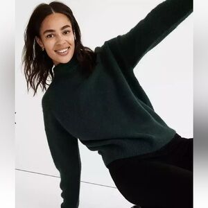 ⚡️ Madewell Women's Dillon Mockneck Pullover Sweater Wool Blend Green Size XS